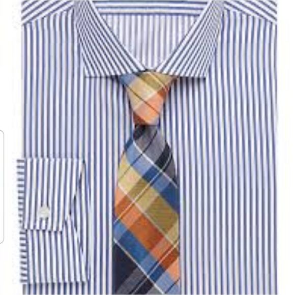 Esquire Mens Stripped Long Sleeve Button Down Shirt - Picture 1 of 7